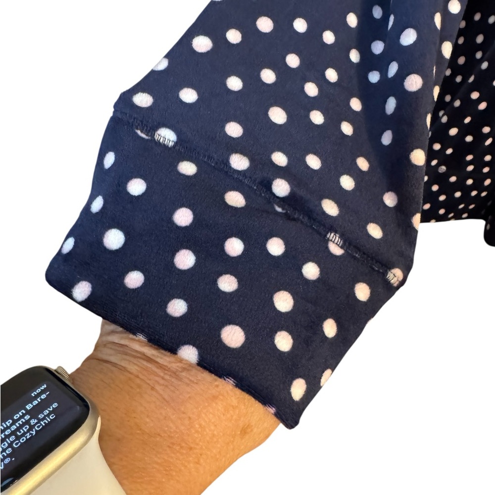 Nautica Women's Velour Navy Polka Dot Top   PLUS: 2X   #3 - Picture 4 of 9